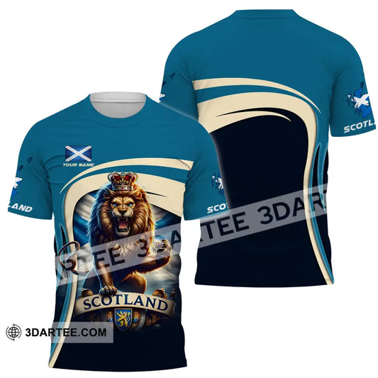 Unisex Shirt - Custom Name Scotland Lion T-Shirt / S T-Shirt