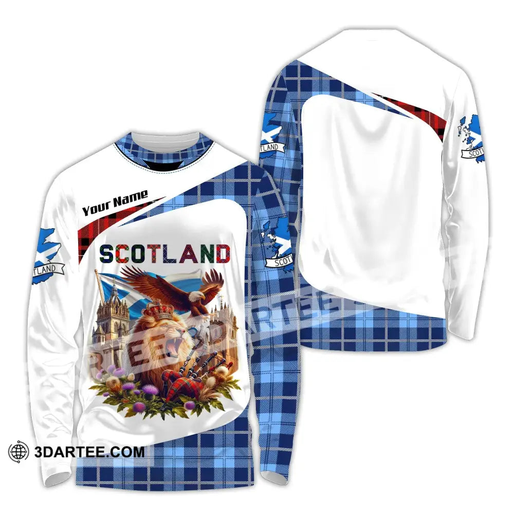 Unisex Shirt Custom Name Scotland Love Polo Long Sleeve Gift / S T-Shirt