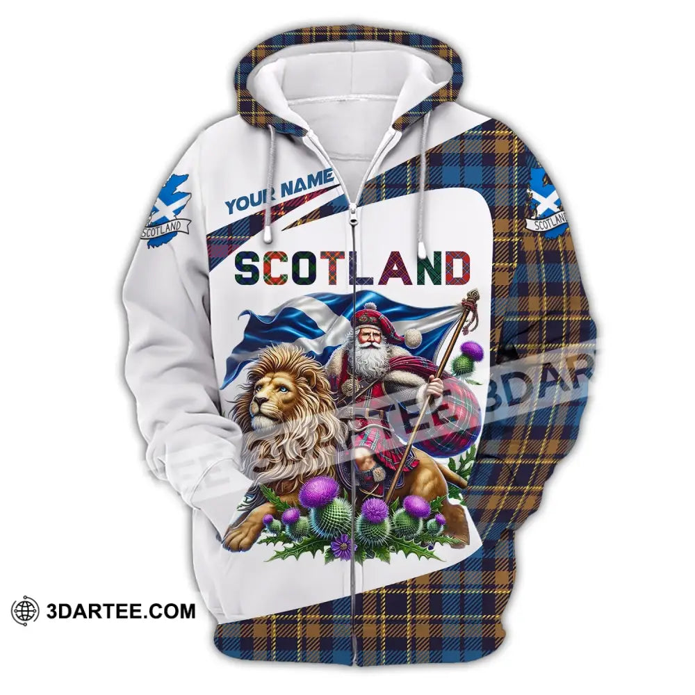 Unisex Shirt Custom Name Scotland Lover Gift Zipper Hoodie / S T-Shirt