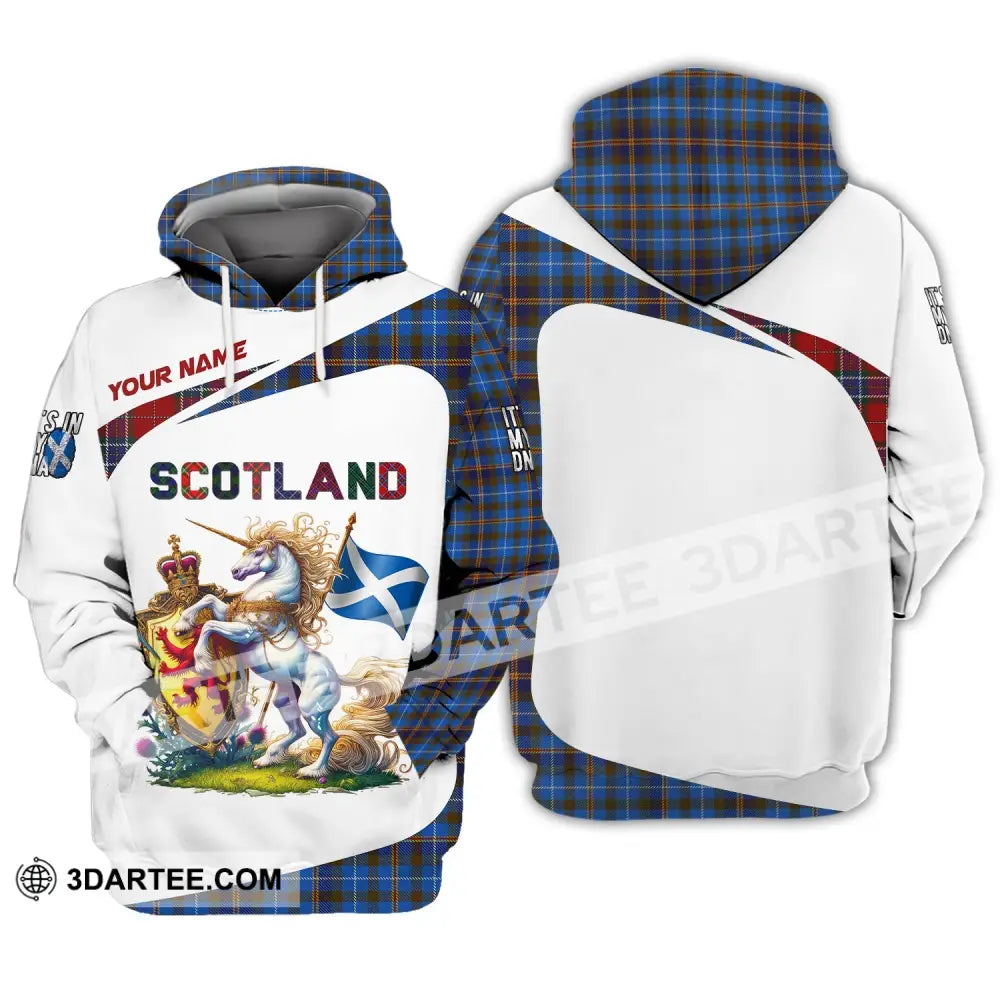 Unisex Shirt Custom Name Scotland Polo Long Sleeve Lover T-Shirt Hoodie / S