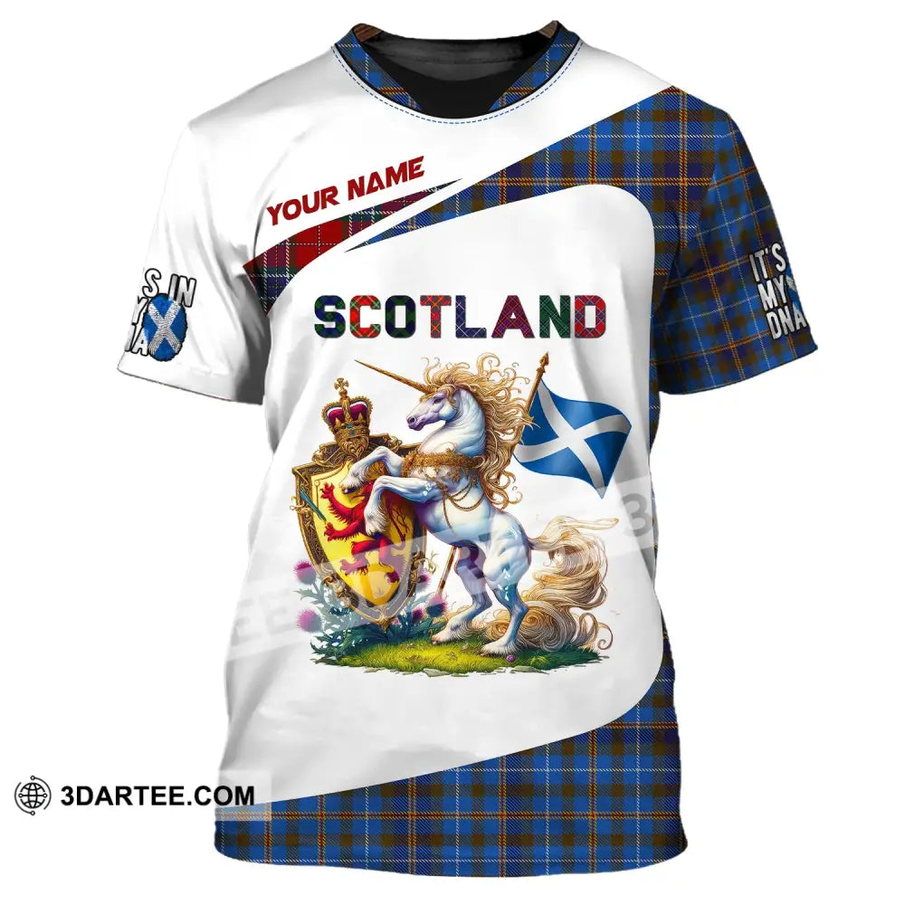 Unisex Shirt Custom Name Scotland Polo Long Sleeve Lover T-Shirt / S