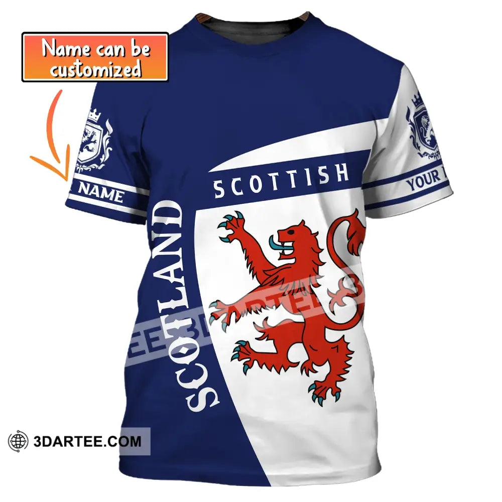 Unisex Shirt Custom Name Scotland Scottish Polo T-Shirt Gift For Lover