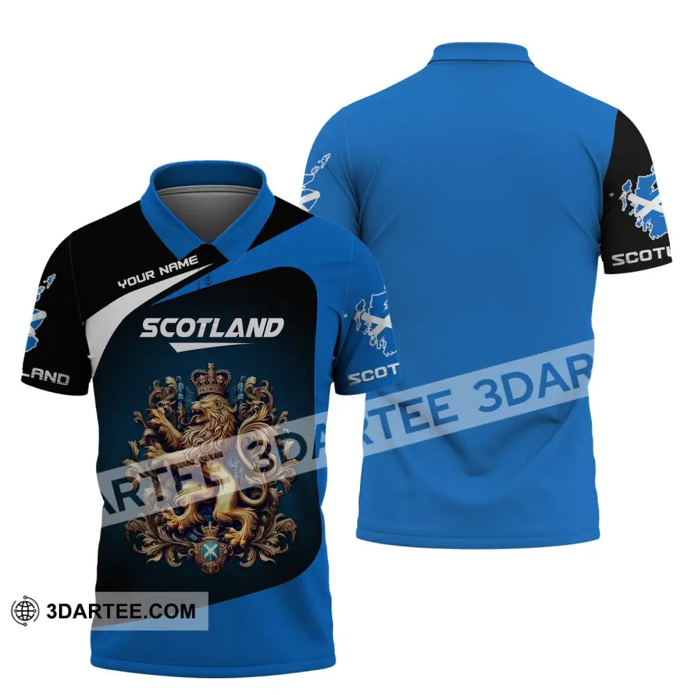 Unisex Shirt Custom Name Scotland Scottish T-Shirt Lover Polo / S