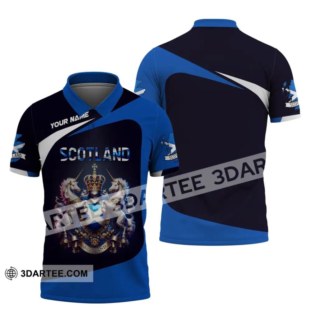 Unisex Shirt Custom Name Scotland Scottish T-Shirt Lover Polo / S