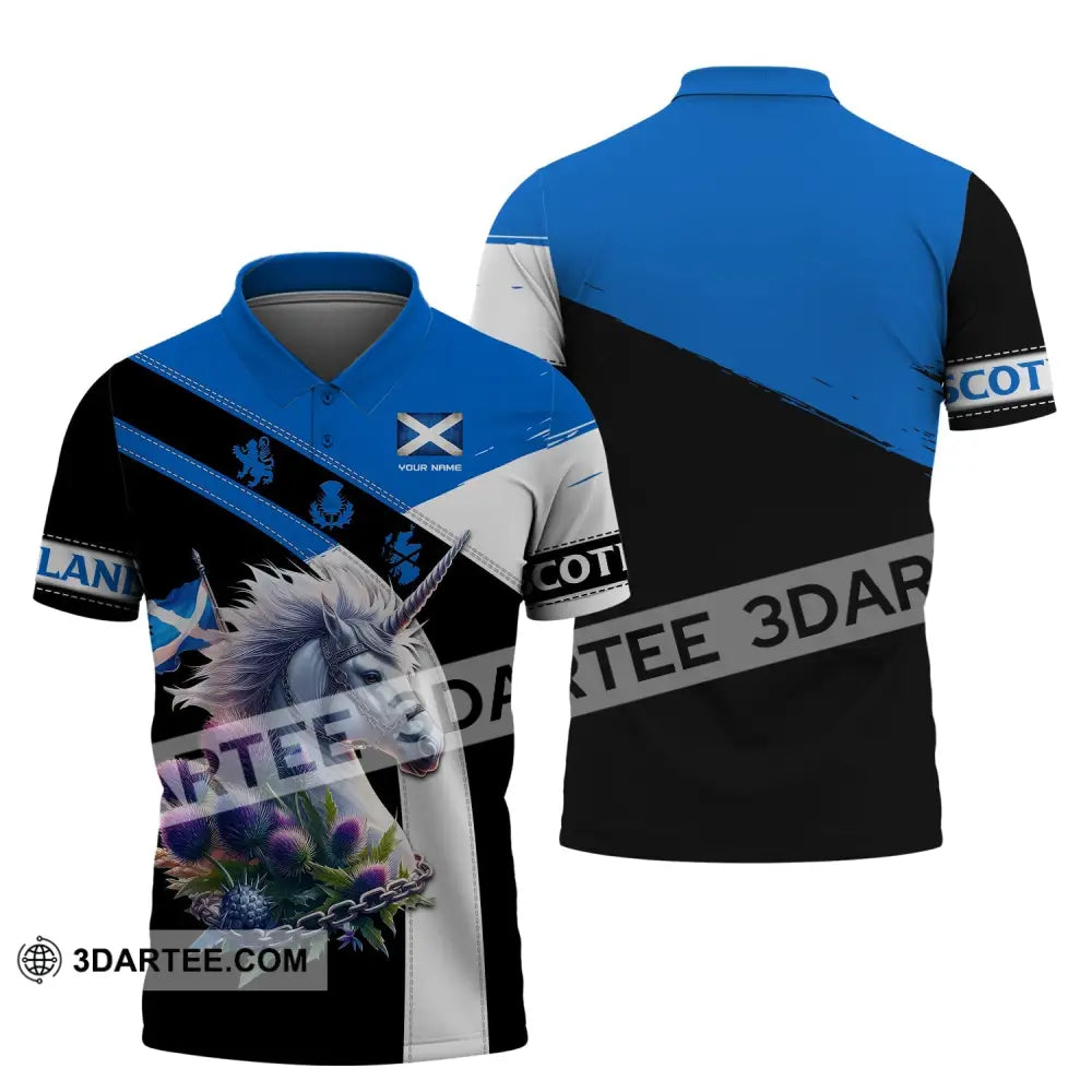 Unisex Shirt Custom Name Scotland Scottish T-Shirt Lover Polo / S