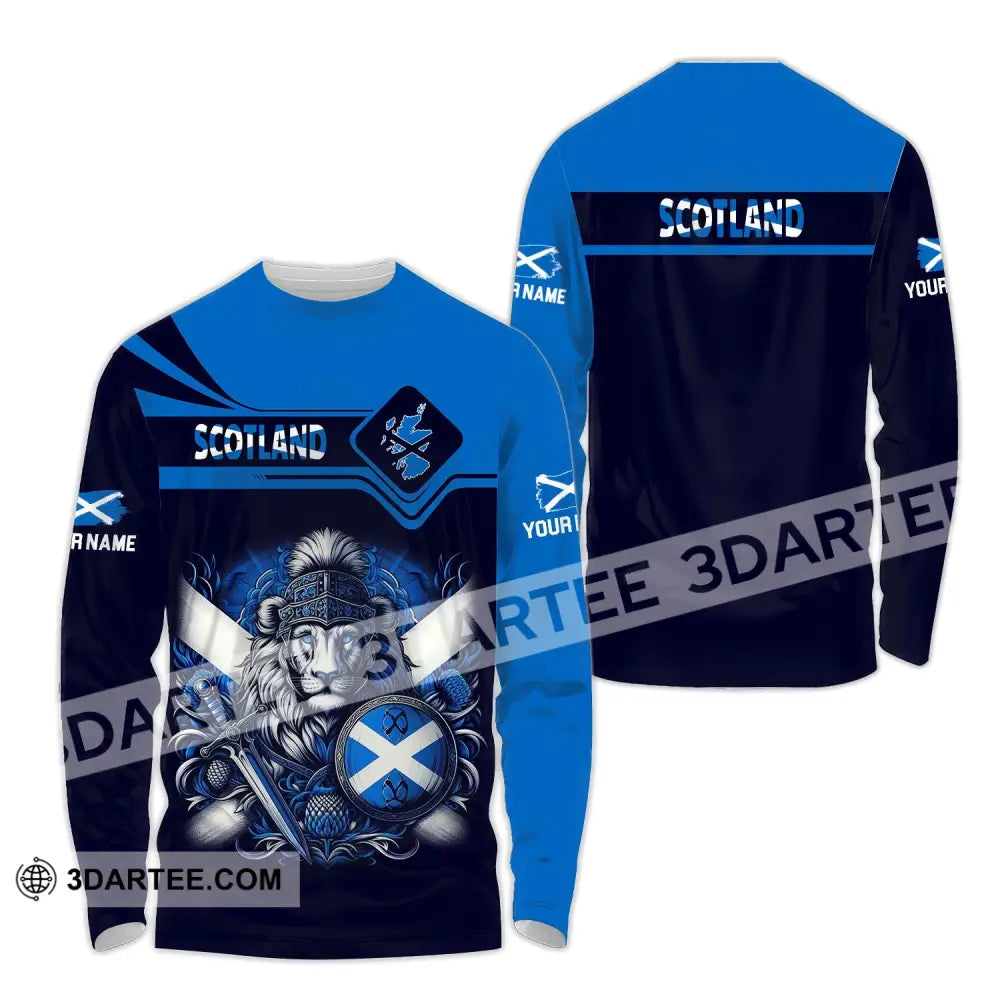 Unisex Shirt - Custom Name Scotland Sport Long Sleeve / S T-Shirt