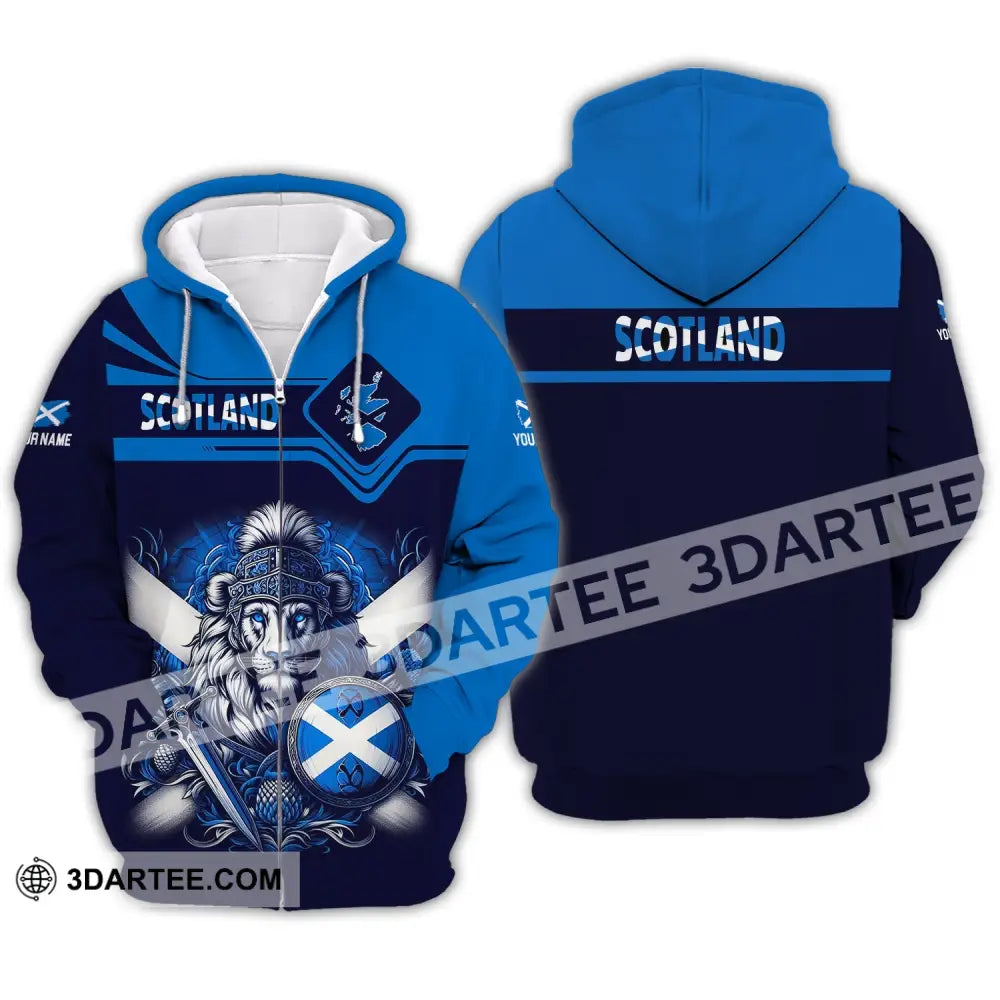 Unisex Shirt - Custom Name Scotland Sport Zipper Hoodie / S T-Shirt