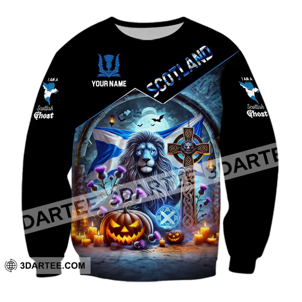 Unisex Shirt - Custom Name Scottish Ghost Long Sleeve / S T-Shirt