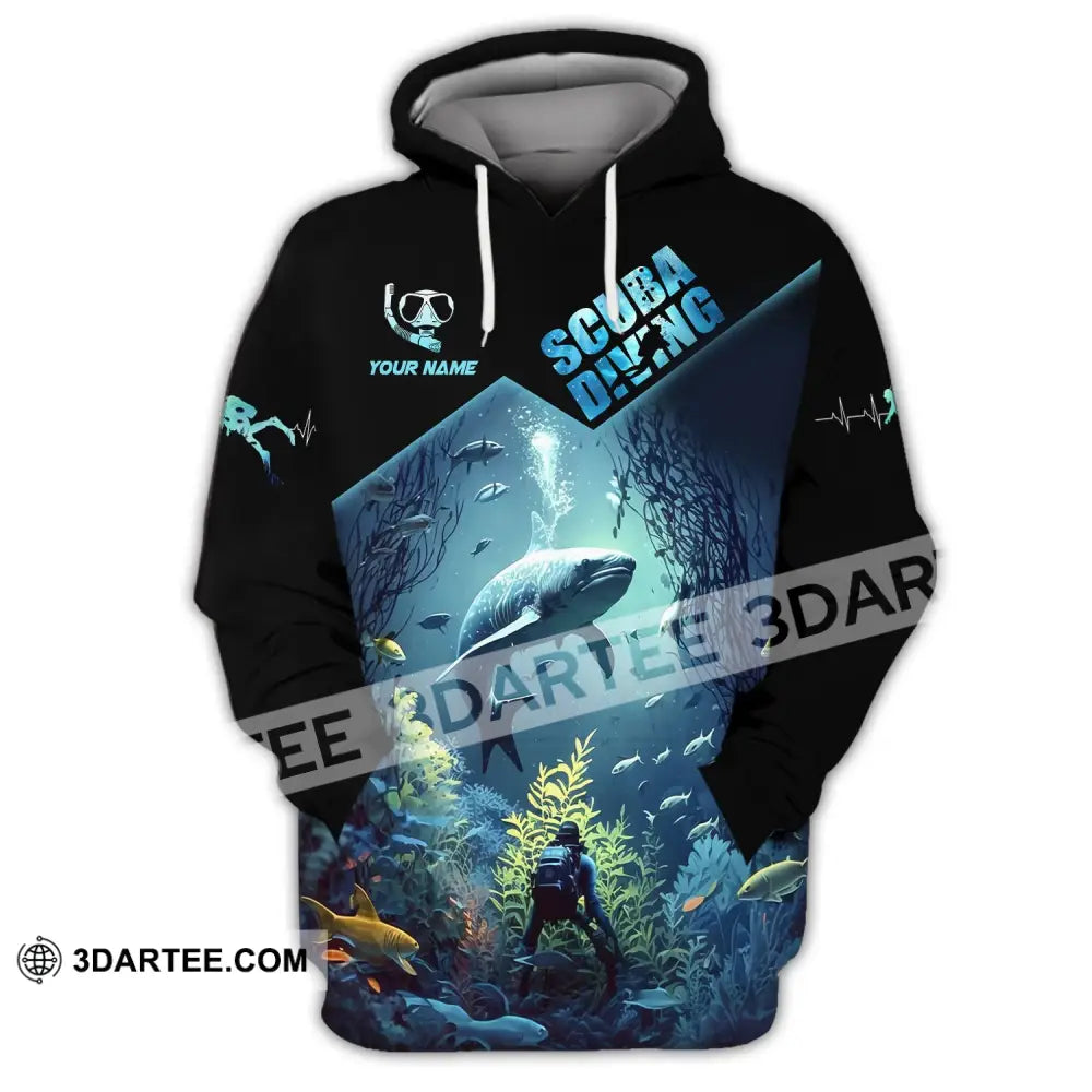 Unisex Shirt Custom Name Scuba Diving Apparel For Lovers Hoodie / S T-Shirt