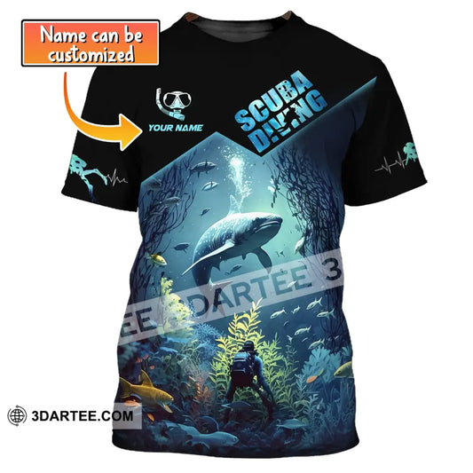 Unisex Shirt Custom Name Scuba Diving Apparel For Lovers T-Shirt