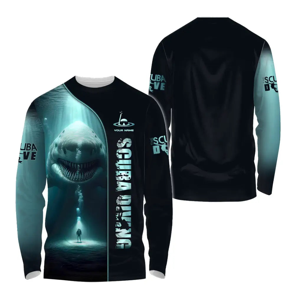 Unisex Shirt Custom Name Scuba Diving Gift Long Sleeve / S T-Shirt