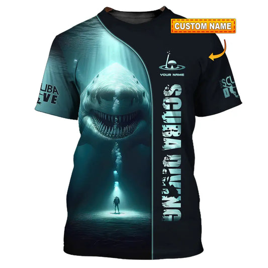 Unisex Shirt Custom Name Scuba Diving Gift T-Shirt