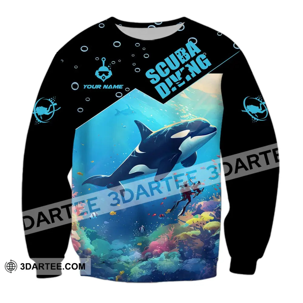 Unisex Shirt Custom Name Scuba Diving Love T-Shirt Long Sleeve / S T-Shirt