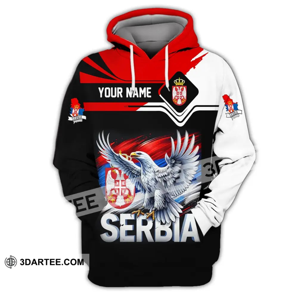 Unisex Shirt Custom Name Serbia Polo Long Sleeve Gift Hoodie / S T-Shirt