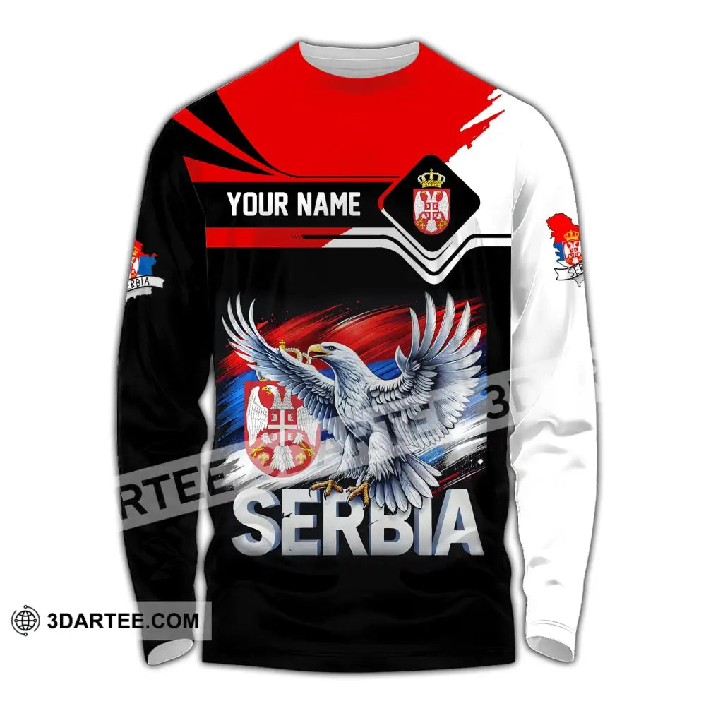 Unisex Shirt Custom Name Serbia Polo Long Sleeve Gift / S T-Shirt