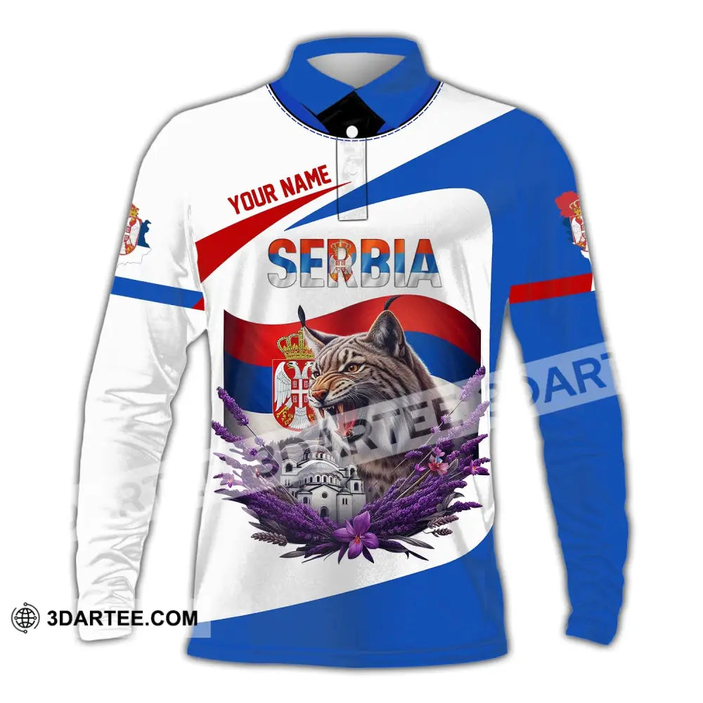 Unisex Shirt Custom Name Serbia Polo Long Sleeve Gift / S T-Shirt