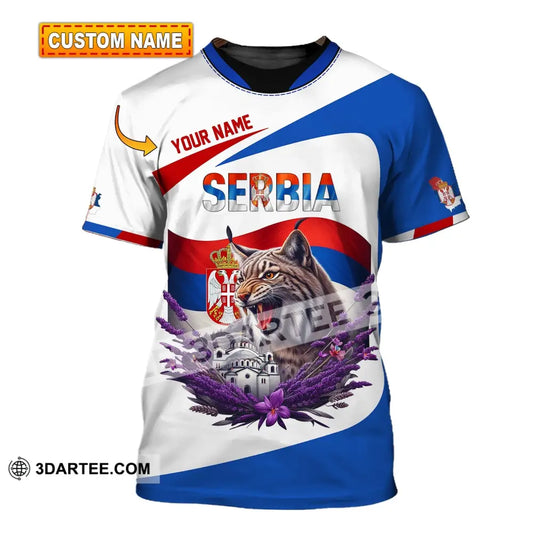 Unisex Shirt Custom Name Serbia Polo Long Sleeve Gift T-Shirt