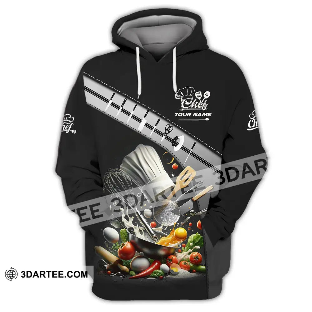 Unisex Shirt - Custom Name Set Knife Of Chef Kitchen Equipment Hoodie / S T-Shirt