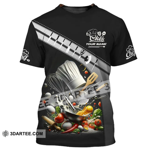 Unisex Shirt - Custom Name Set Knife Of Chef Kitchen Equipment T-Shirt / S T-Shirt