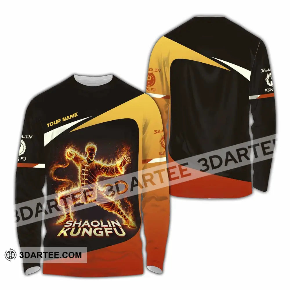 Unisex Shirt Custom Name Shaolin Kungfu Polo Long Sleeve / S T-Shirt