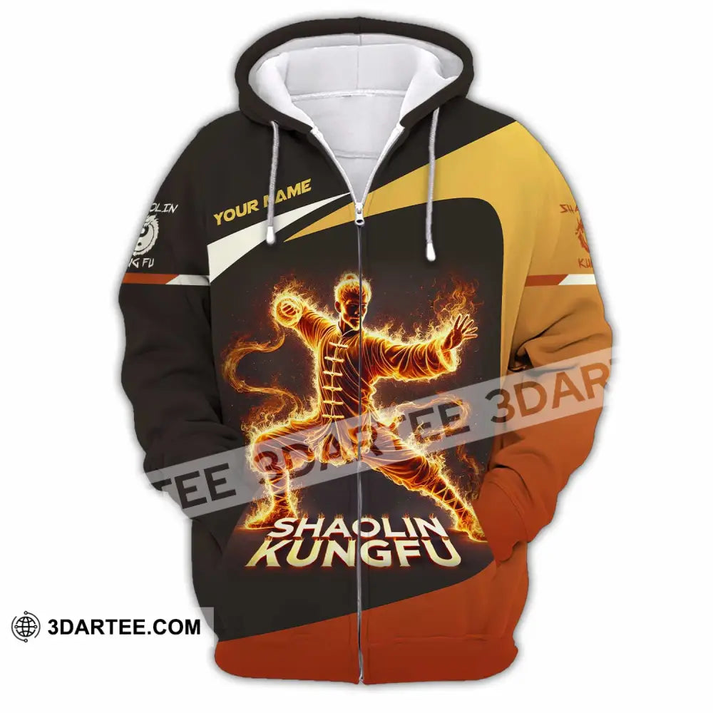 Unisex Shirt Custom Name Shaolin Kungfu Polo Long Sleeve Zipper Hoodie / S T-Shirt