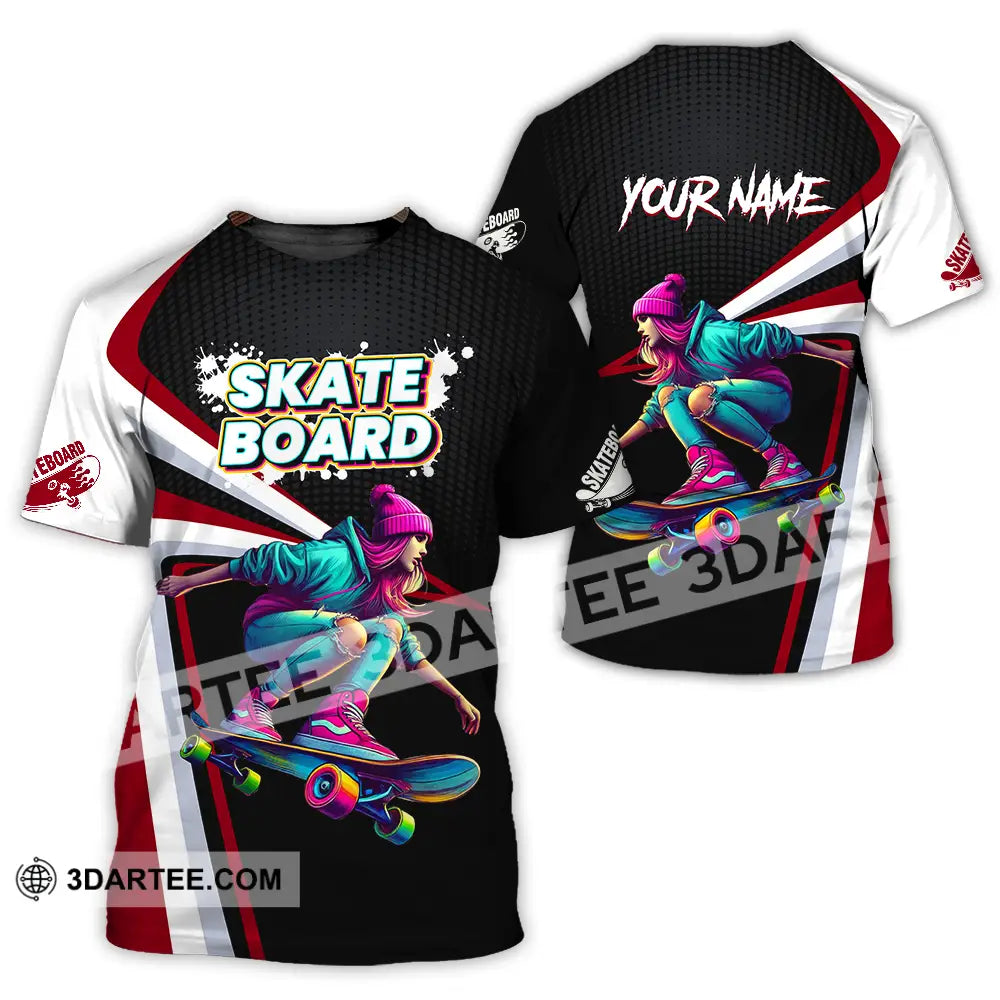 Unisex Shirt - Custom Name Skateboarding Player Dark Sport T-Shirt / S T-Shirt