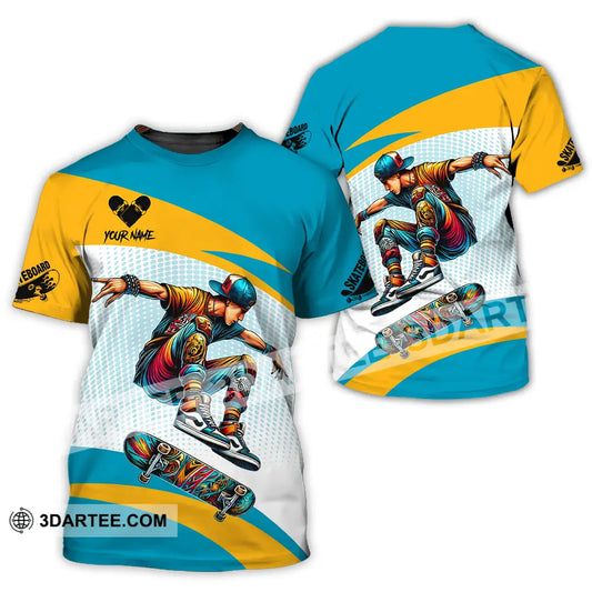 Unisex Shirt - Custom Name Skateboarding Player Sport Playing T-Shirt / S T-Shirt