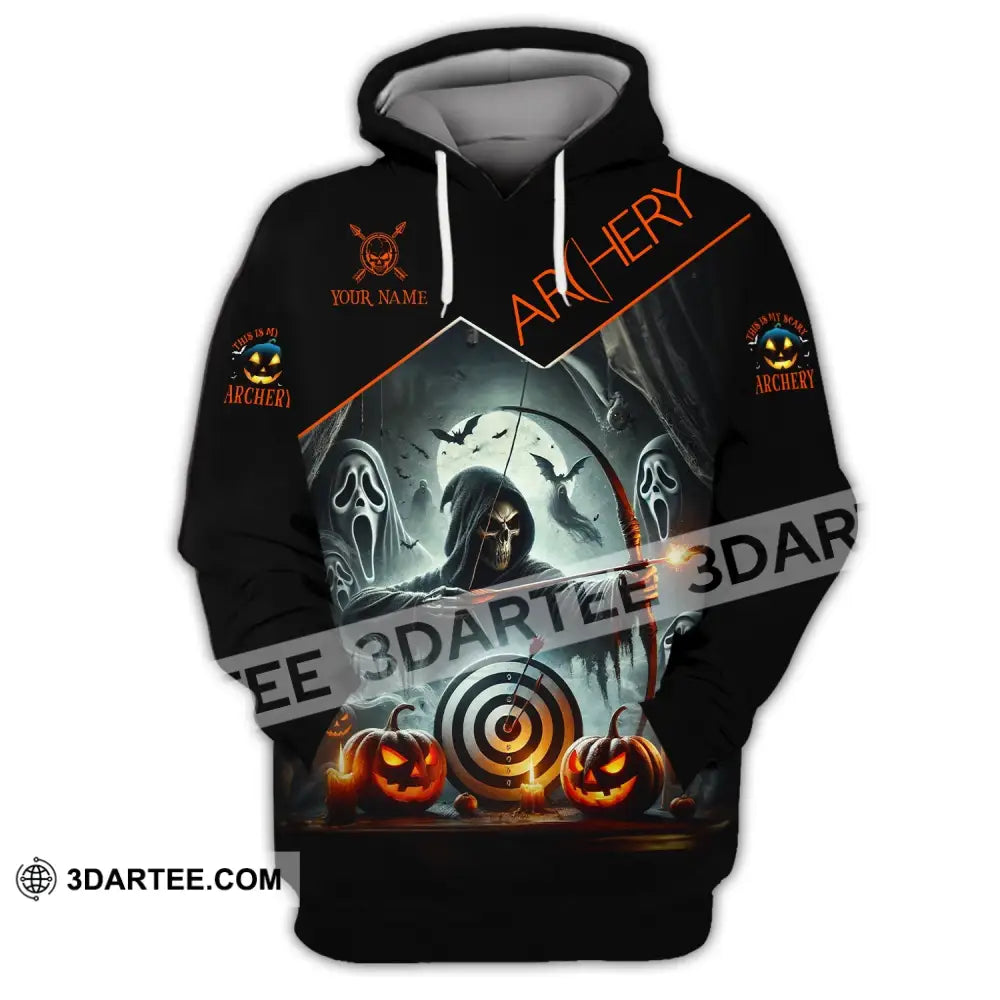 Unisex Shirt - Custom Name Skull Archery Target Hoodie / S T-Shirt