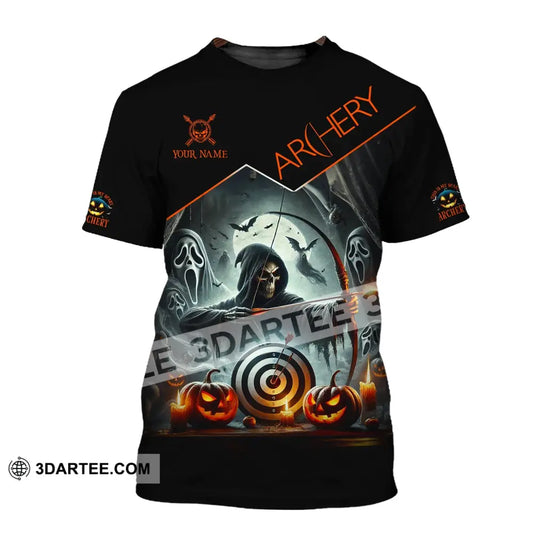 Unisex Shirt - Custom Name Skull Archery Target T-Shirt / S T-Shirt