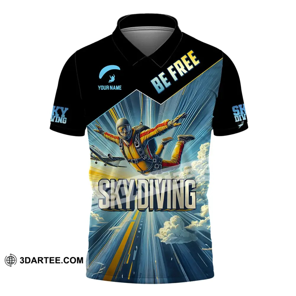 Unisex Shirt Custom Name Sky Diving T-Shirt For Lover Polo / S T-Shirt