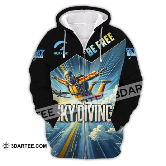 Unisex Shirt Custom Name Sky Diving T-Shirt For Lover Zipper Hoodie / S T-Shirt