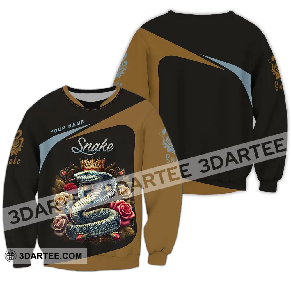Unisex Shirt - Custom Name Snake Long Sleeve / S T-Shirt