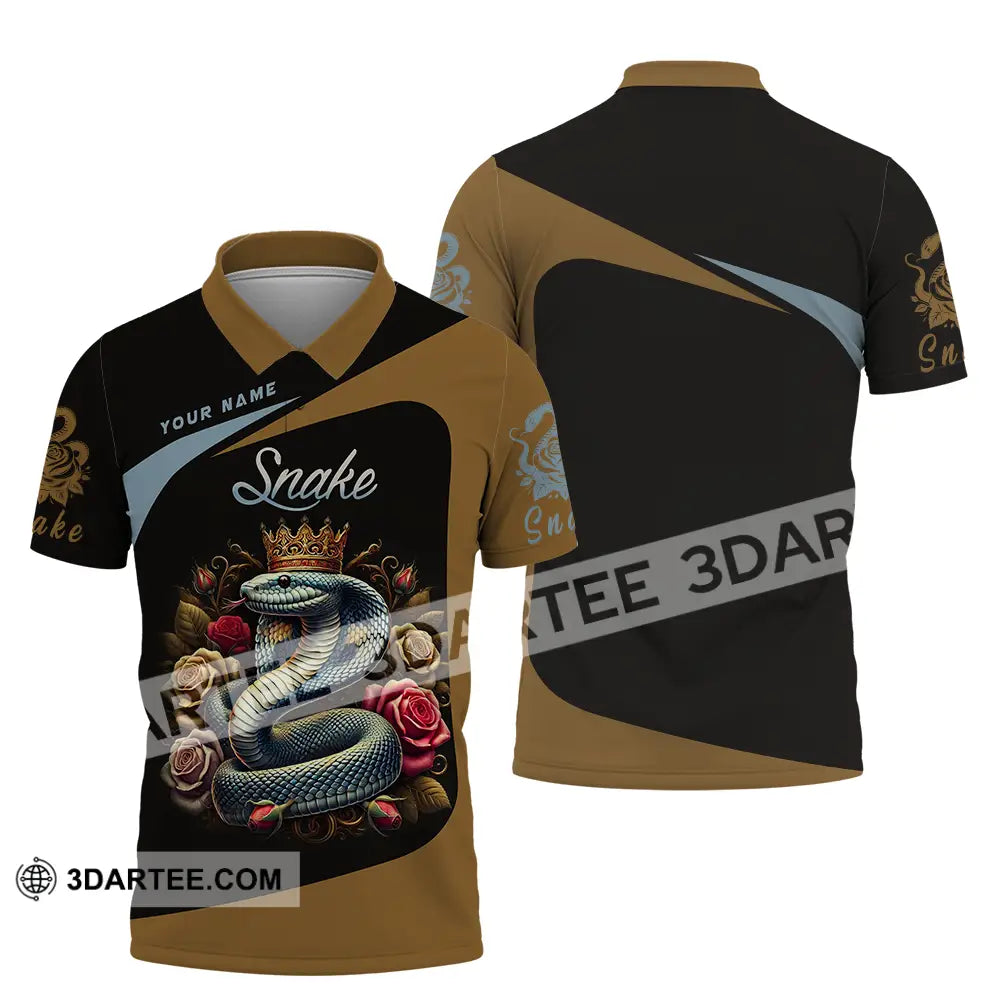 Unisex Shirt - Custom Name Snake Polo / S T-Shirt