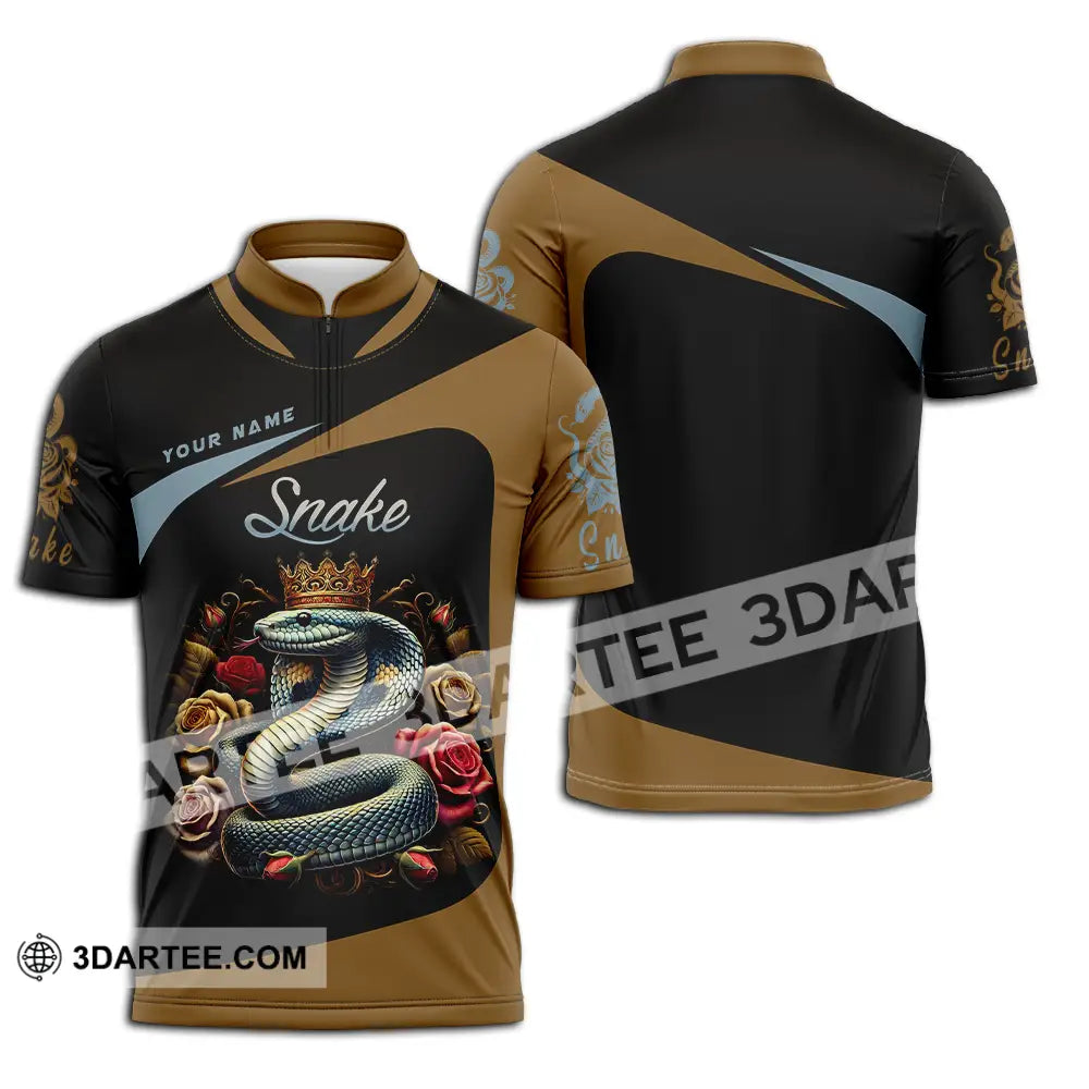 Unisex Shirt - Custom Name Snake Zipper Polo / S T-Shirt