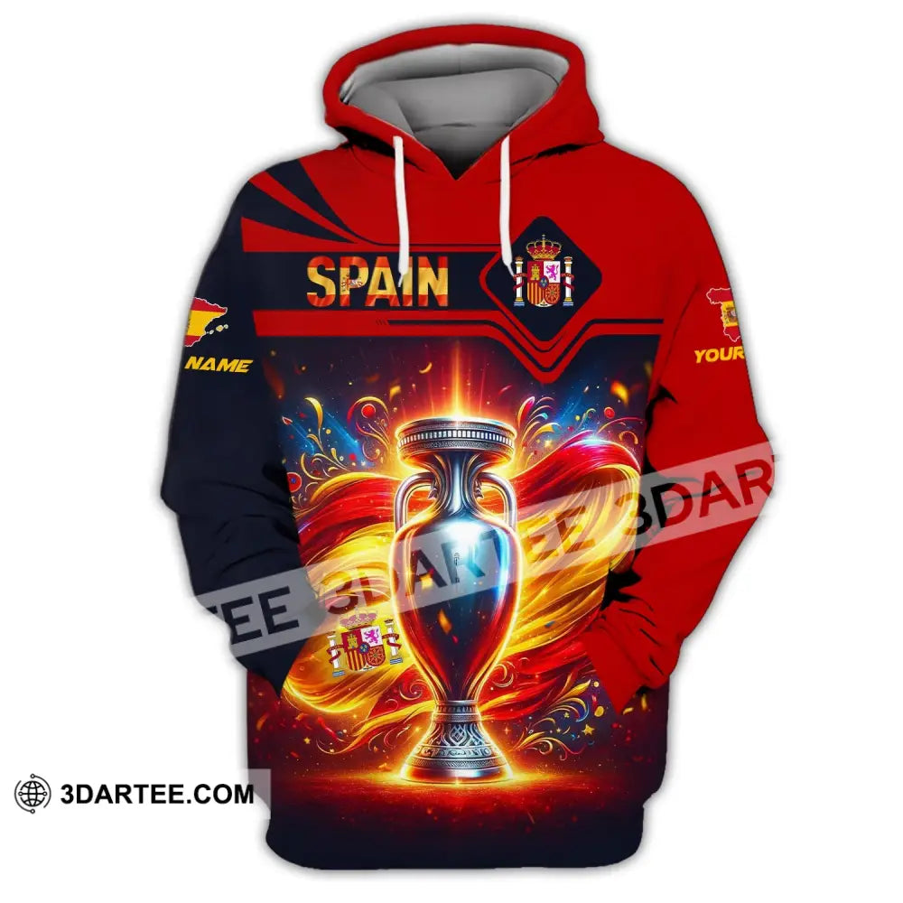 Unisex Shirt Custom Name Spain Football Euro 2024 Polo Long Sleeve Hoodie / S T-Shirt