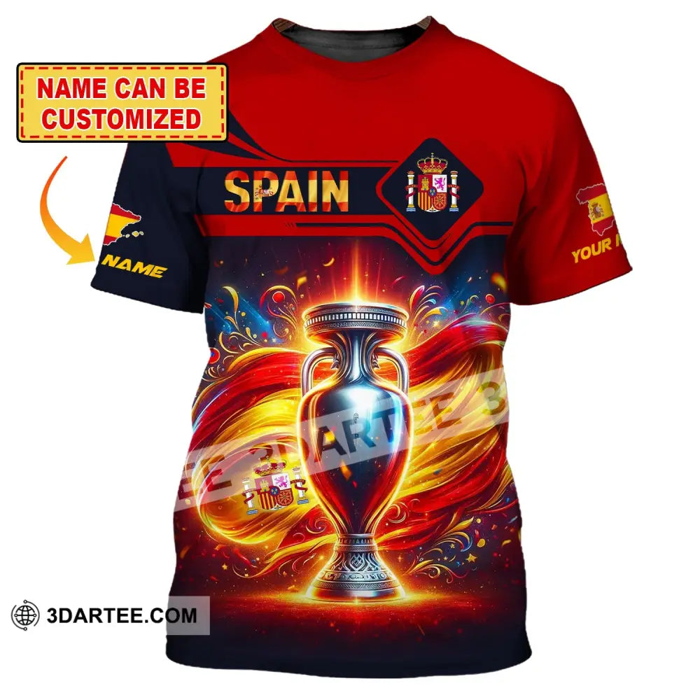 Unisex Shirt Custom Name Spain Football Euro 2024 Polo Long Sleeve T-Shirt