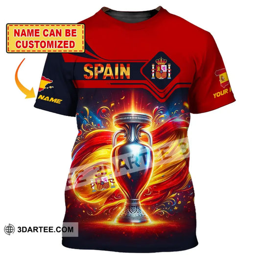 Unisex Shirt Custom Name Spain Football Euro 2024 Polo Long Sleeve T-Shirt