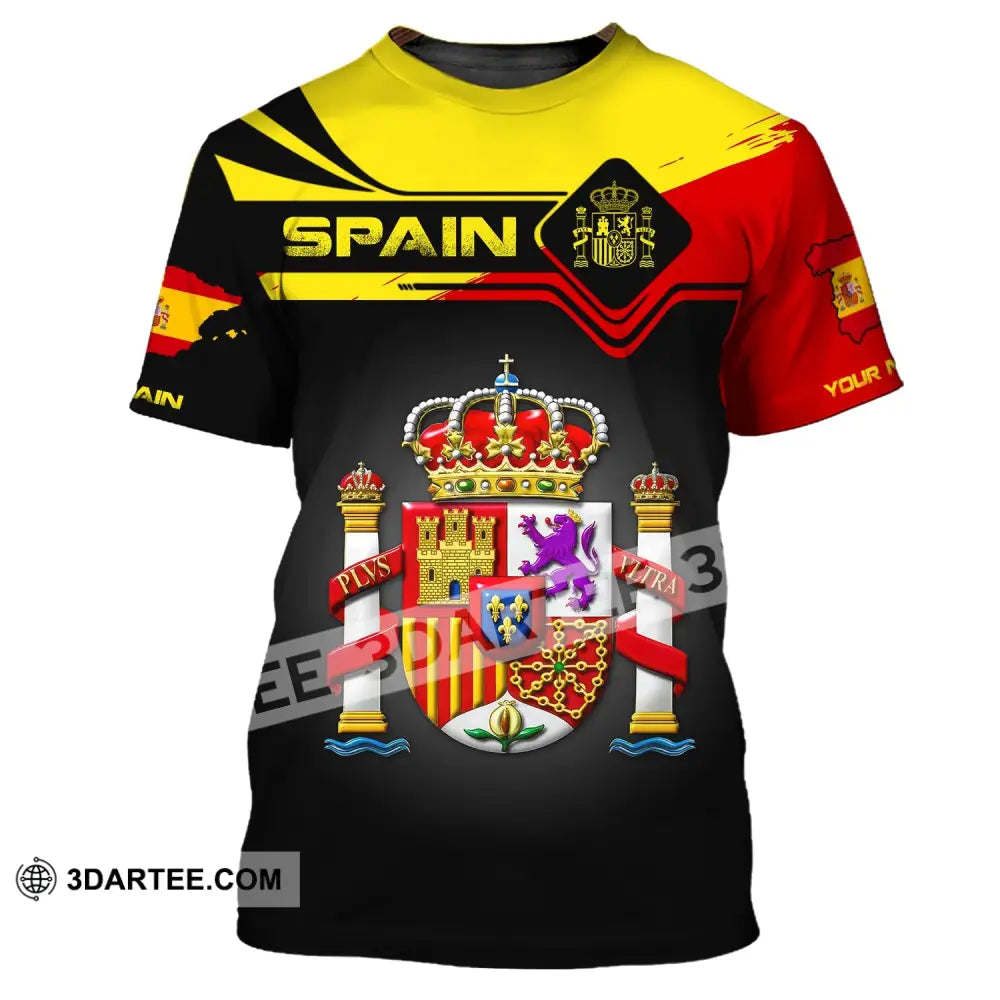 Unisex Shirt Custom Name Spain T-Shirt Spanish Pride Gift / S