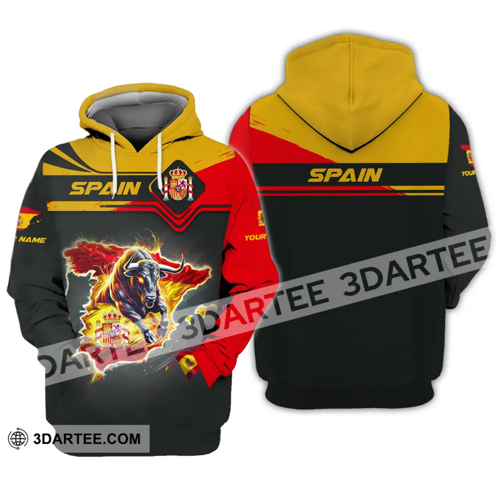 Unisex Shirt - Custom Name Spain Team Lover Map Hoodie / S T-Shirt