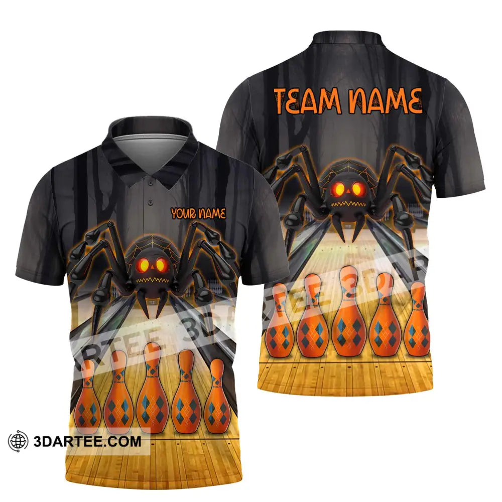 Unisex Shirt - Custom Name Spider Bowling Polo / S T-Shirt