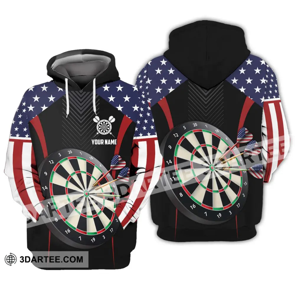 Unisex Shirt - Custom Name Sport America Darts Hoodie / S T-Shirt