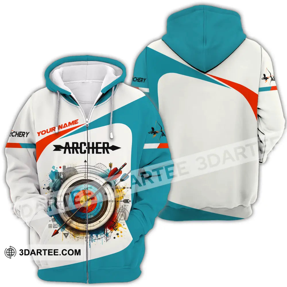 Unisex Shirt - Custom Name Sport Archery Classic Zipper Hoodie / S T-Shirt