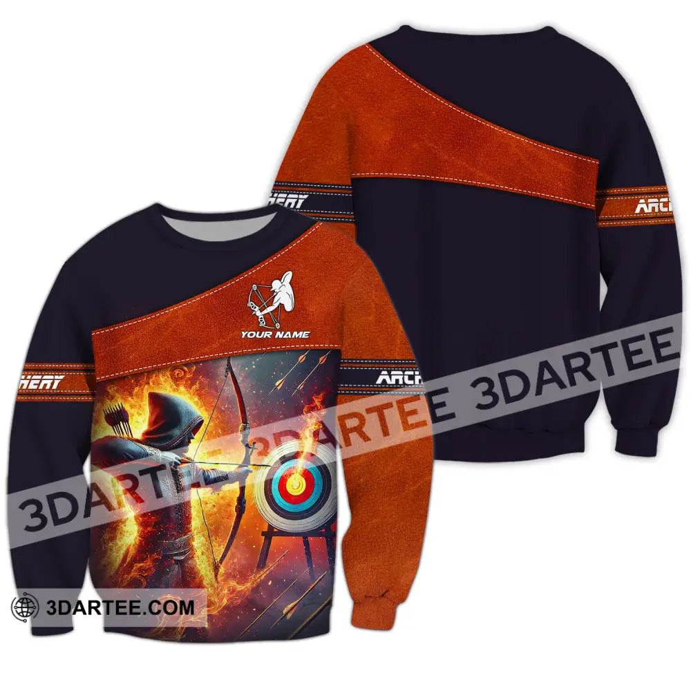 Unisex Shirt Custom Name Sport Shirt Archery Lover Long Sleeve / S T shirt