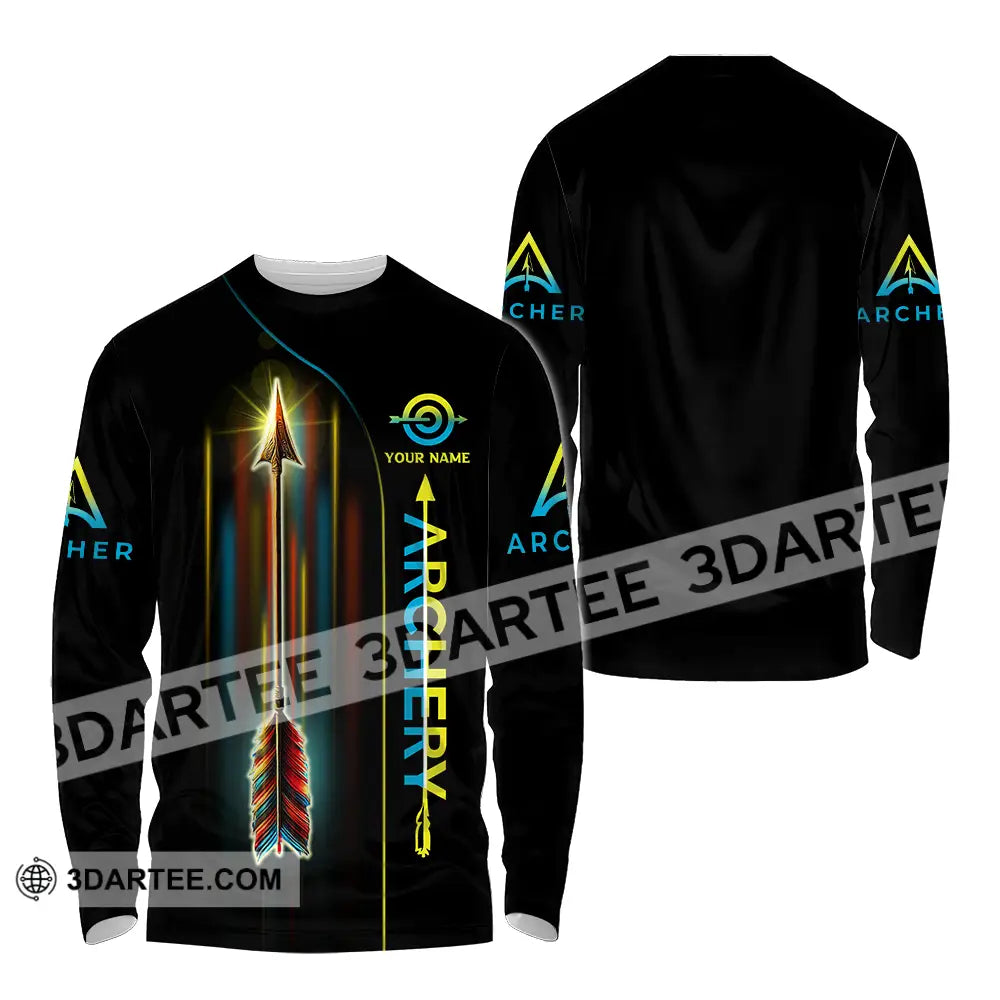 Unisex Shirt - Custom Name Sport Archery Player Long Sleeve / S T-Shirt