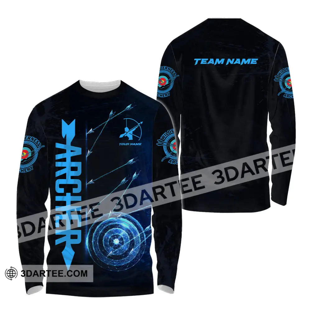 Unisex Shirt - Custom Name Sport Archery Player Long Sleeve / S T-Shirt