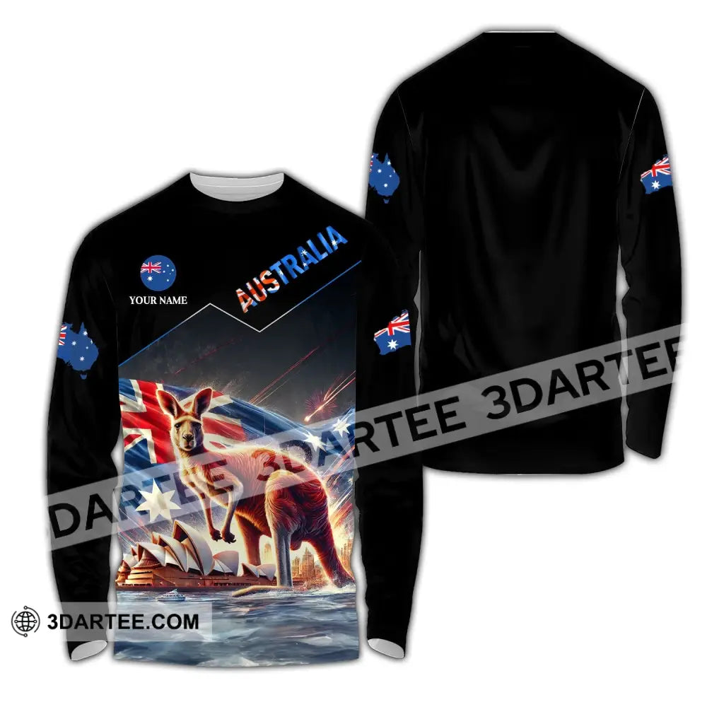 Unisex Shirt - Custom Name Sport Australia Icons Long Sleeve / S T-Shirt