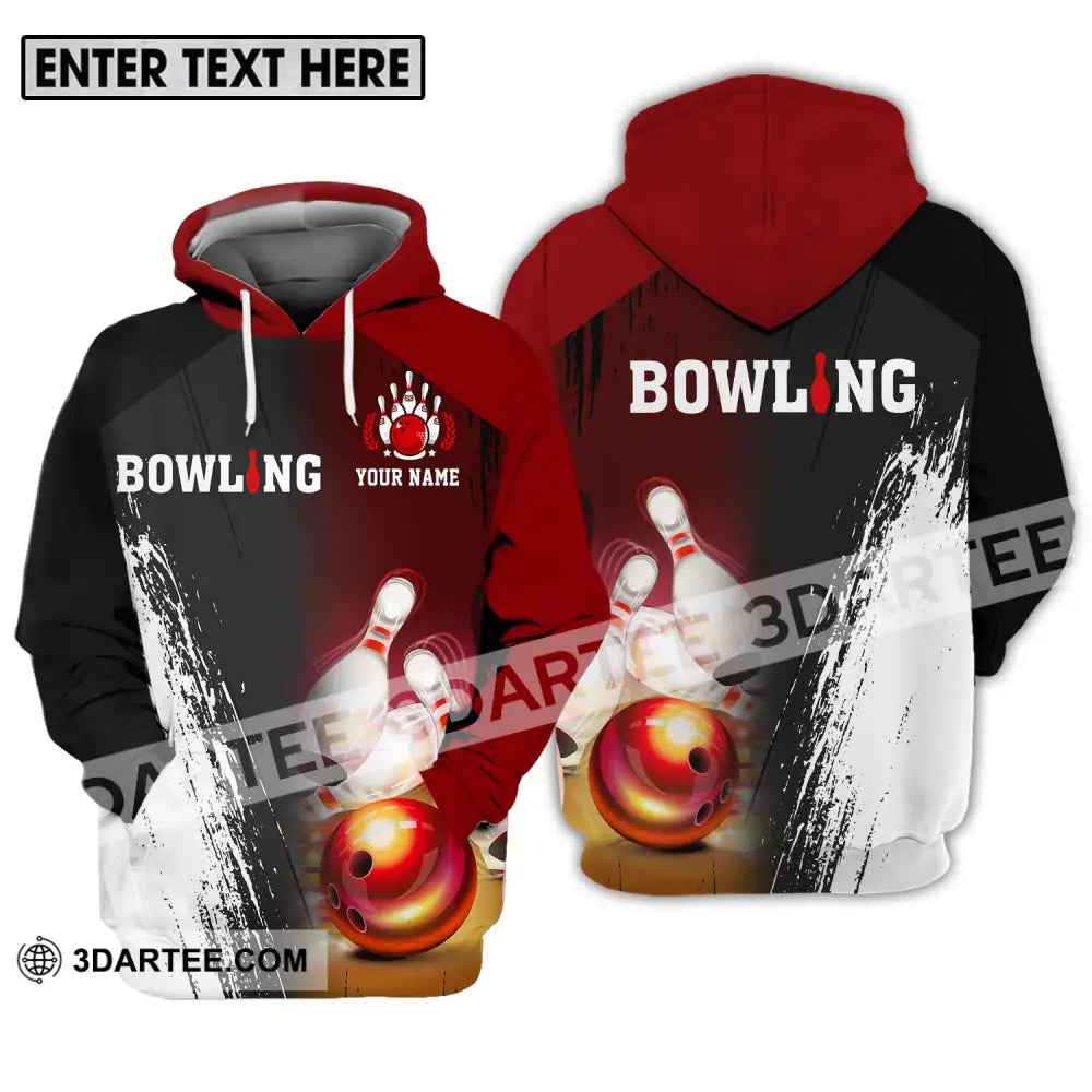 Unisex Shirt - Custom Name Sport Bowling Red Ball Hoodie / S T-Shirt