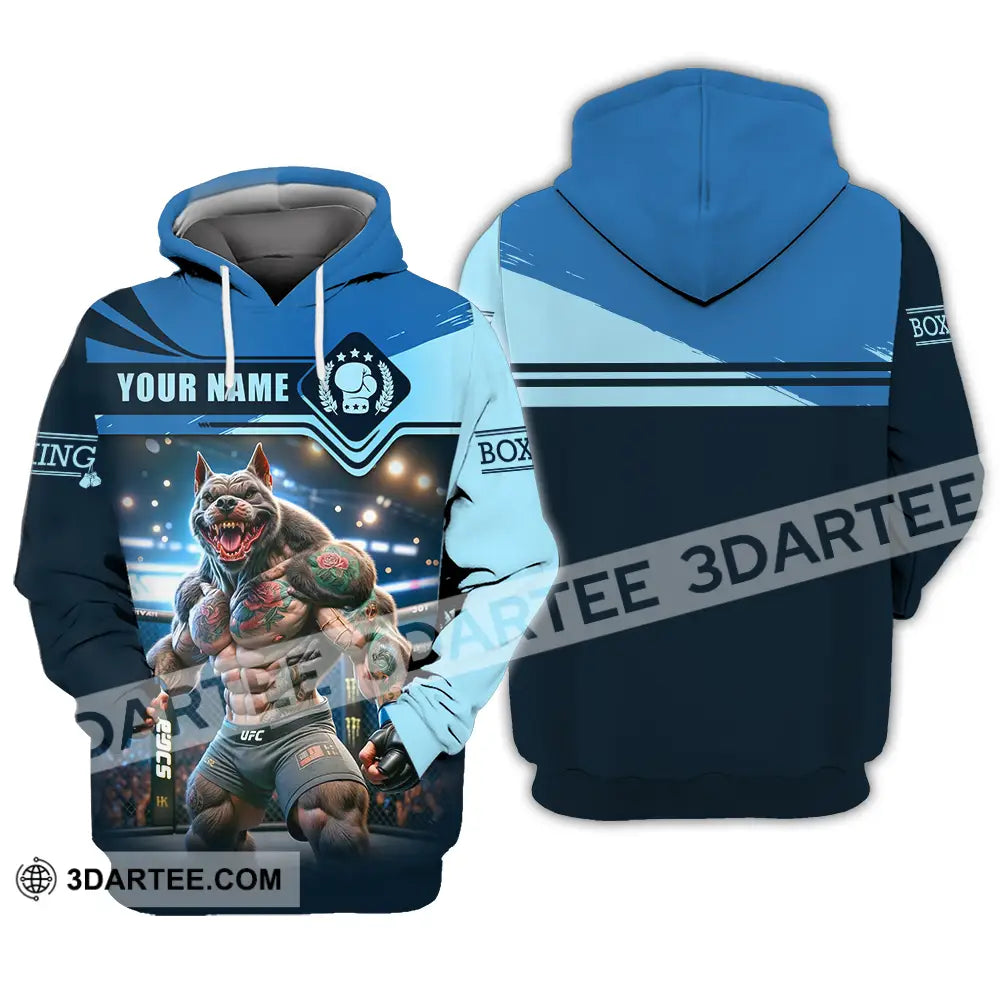 Unisex Shirt - Custom Name Sport Boxing Muscle Wolf Hoodie / S T-Shirt