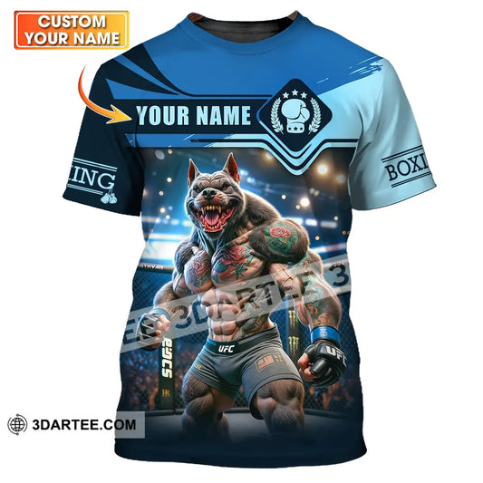 Unisex Shirt - Custom Name Sport Boxing Muscle Wolf T-Shirt