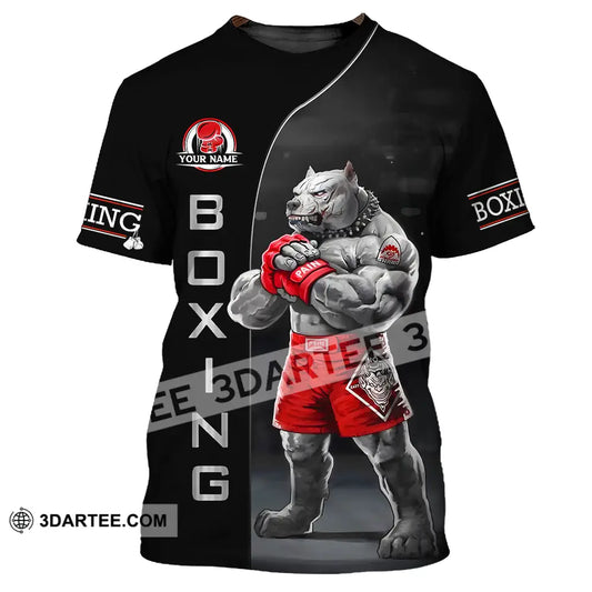 Unisex Shirt - Custom Name Sport Boxing Pitbull Dog T-Shirt / S T-Shirt